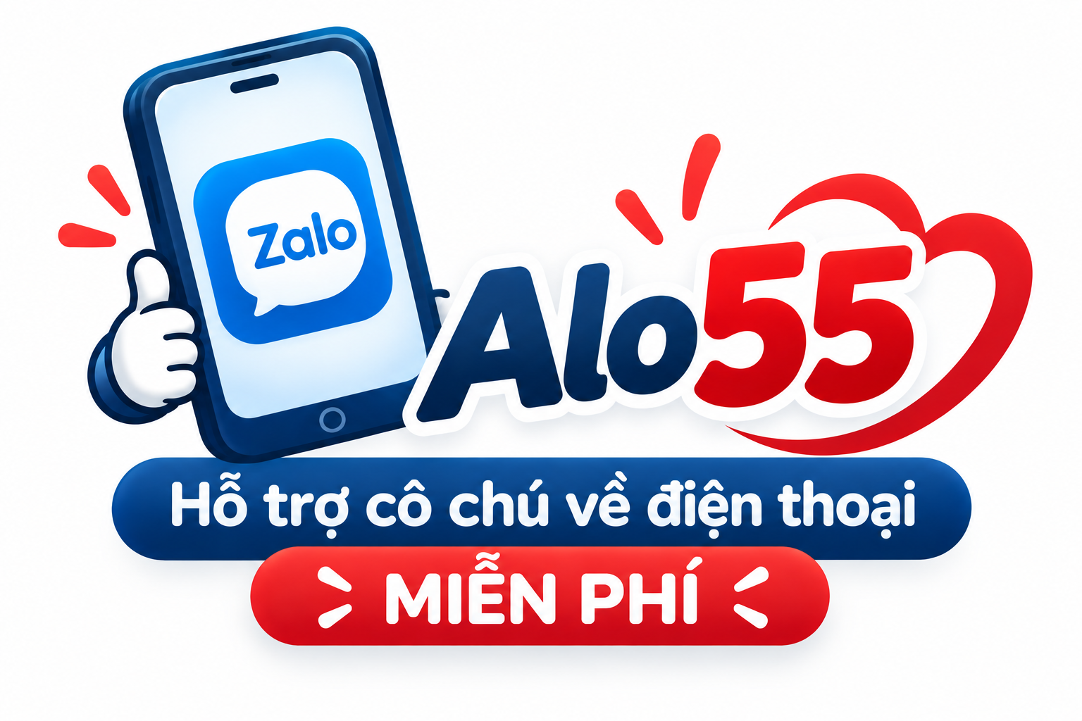 Alo55 — Hỗ trợ cô chú về điện thoại miễn phí